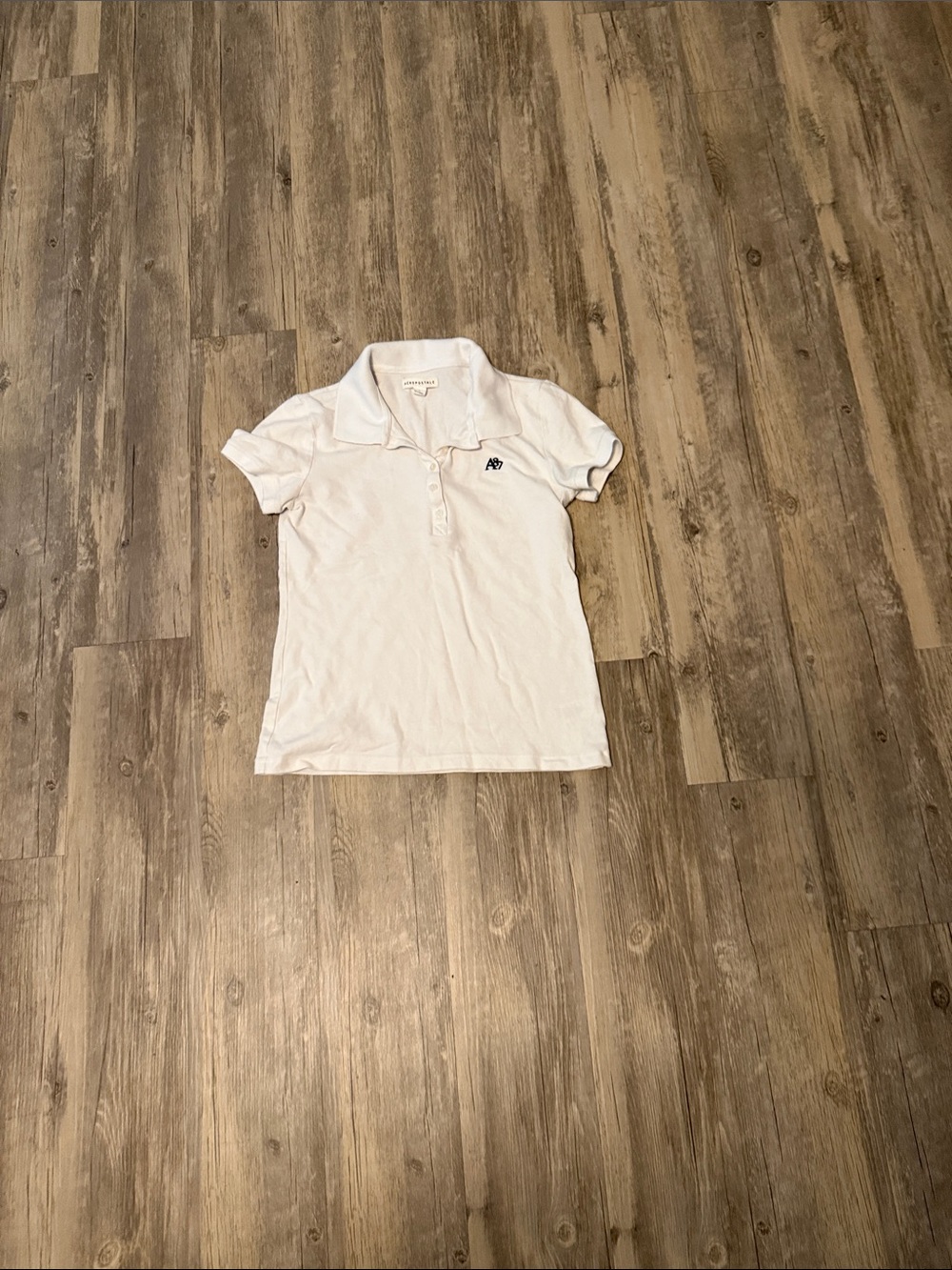 Aeropostale White Girls' Polo with A87 Logo